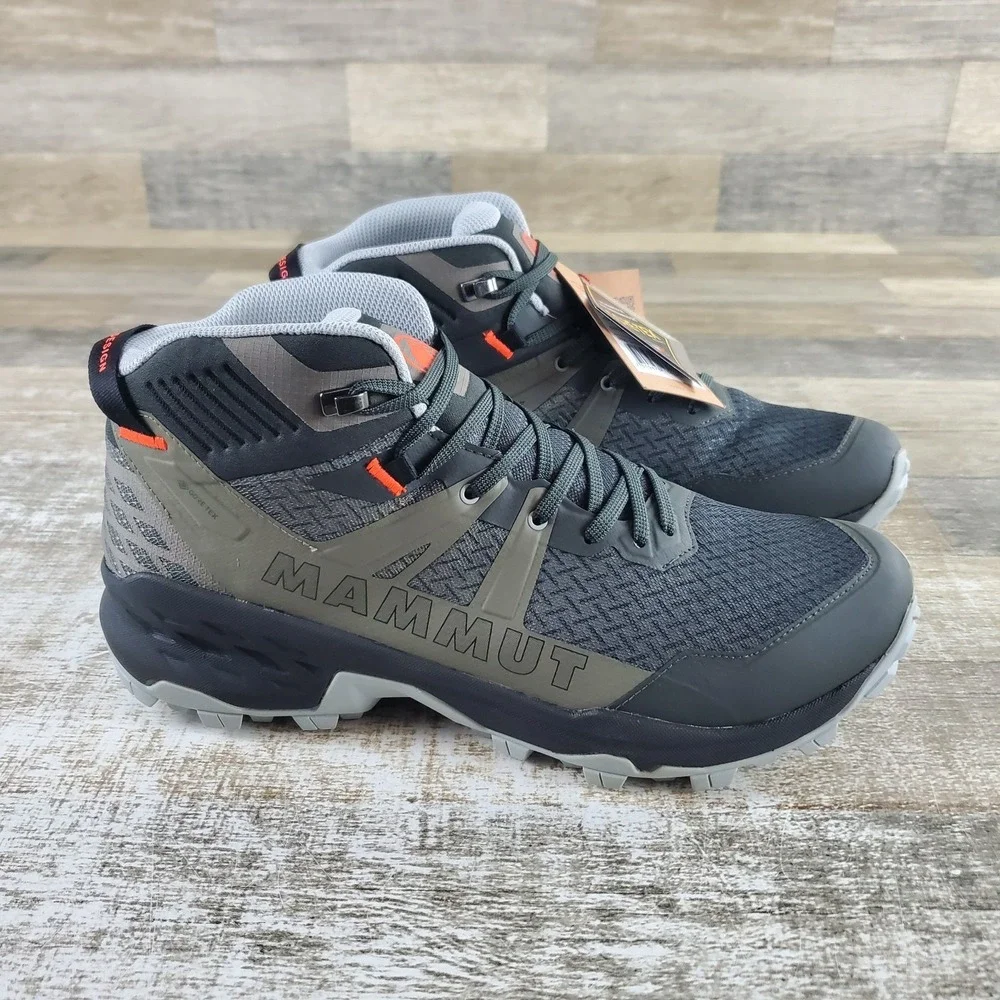 Mammut Sertig II Mid GTX Mens Hiking Shoes Sz 11.5 Athletic Dark‎ Tin Sneakers